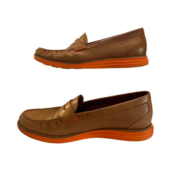 Cole Haan LunarGrand Women’s Loafers Tan Leather Penny Slip-On Shoes 10.5B - Picture 5 of 8